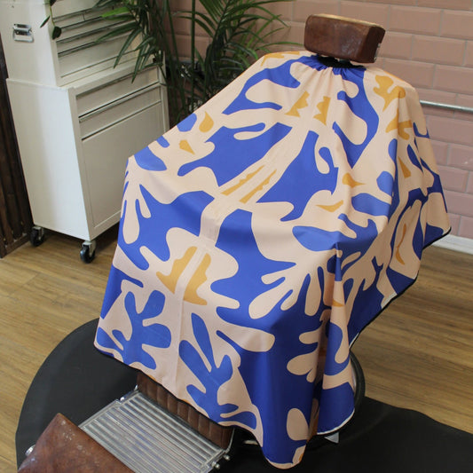 Cape Gang - Matisse Barbers Cape - Blue, Cream and Yellow