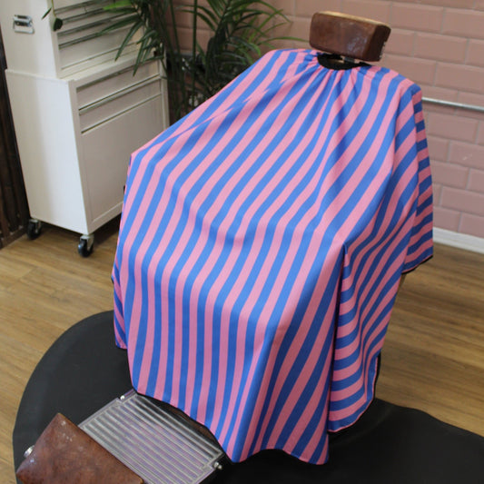 Cape Gang - Miami Stripe Barber Gown - Pink and Blue