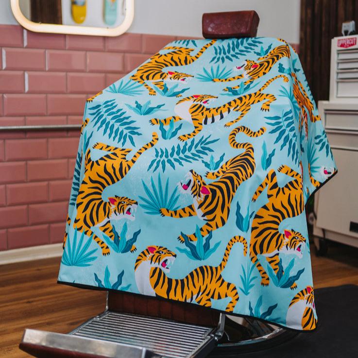 Cape Gang - Tiger Leaf Barber Gown - Orange and Green